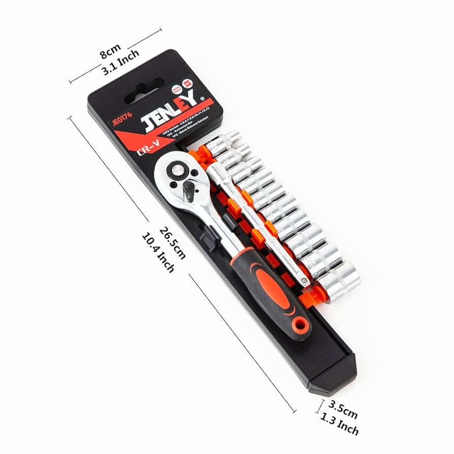 Amazon.com: JENLEY Ratchet Socket Wrench Set 1/4 Inch Drive